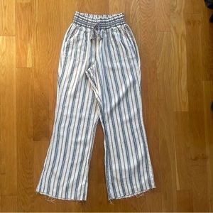 Rewash Flowy Pants Striped Pockets Elastic Waist Medium